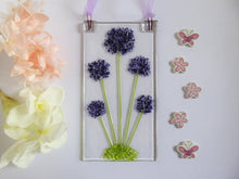 Load image into Gallery viewer, EvaGlass Design purple flower fused glass sun catcher (EGD ALGP)