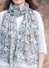 Load image into Gallery viewer, Susie Faulks Rabbit blue cotton scarf (FAULKS)