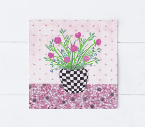 Sian Summerhayes "Checkered vase" greetings card 