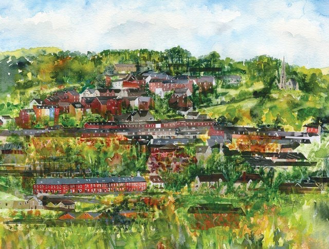Alison Vickery artist Stroud hill side greetings card 
