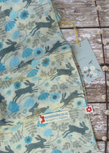 Load image into Gallery viewer, Susie Faulks Wild hare blue cotton scarf (FAULKS)