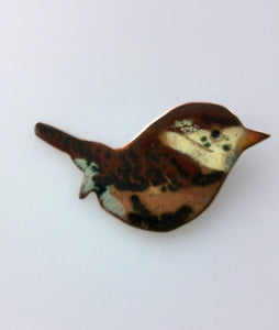 Sally Davis Wren enamelled brooch (Sally)