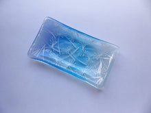 Load image into Gallery viewer, Eva Glass Design Blue and white dandelion clocks fused glass soap dish (EGD