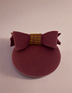 Gemma Sangwine purple fascinator 