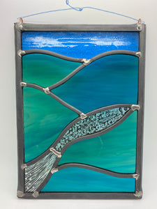 Liz Dart Stained Glass fish panel Stroud