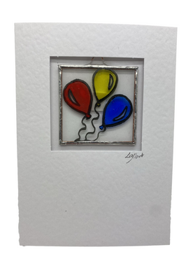 Liz Dart Stained Glass balloons stained glass greetings card