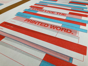 A3 — 2 colour Risograph 'Stack of Books' print — Limited Edition 100 Run (Good on Paper)