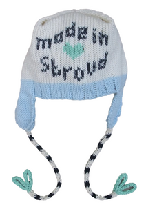 Amanda Hawkins Knitwear  "Made in Stroud" new born baby hat blue