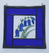 Load image into Gallery viewer, Liz Dart Stained Glass bluebell panel Stroud