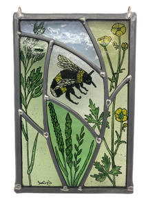 Liz Dart Stained Glass bee panel
