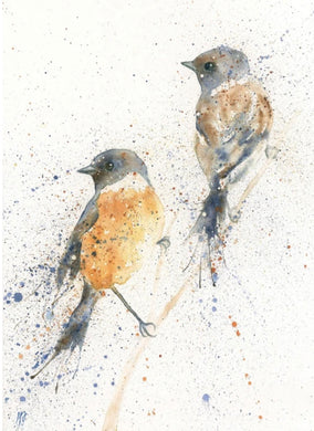 Amy Primarolo “Stonechats” limited edition print 14/100 A4 (AMY)