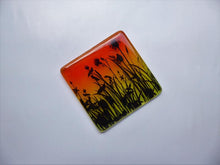 Load image into Gallery viewer, Eva Glass Design Orange and yellow flower meadow fused glass coaster (EGD  CBF)