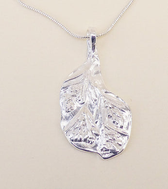 Jane Vernon Fine silver rosemary textured pendant.  (JV B17)