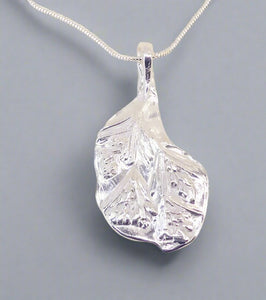 Jane Vernon Fine silver rosemary textured pendant.  (JV B17)