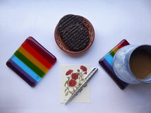 Load image into Gallery viewer, EvaGlass Design Rainbow  fused glass coaster (EGD  CRB)