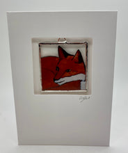 Load image into Gallery viewer, Liz Dart Stained Glass fox stained glass greetings card Stroud