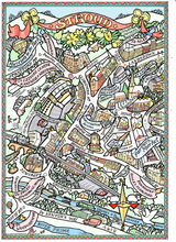 Load image into Gallery viewer, Katie B Morgan “Stroud map” A4  print with mount (Morgan)