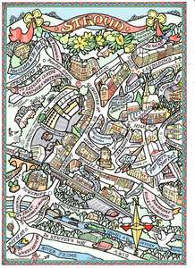 Katie B Morgan “Stroud map” A4  print with mount (Morgan)