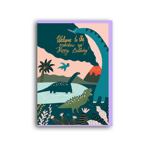Forever Funny "Welcome to the prehistoric age! happy birthday" greetings card