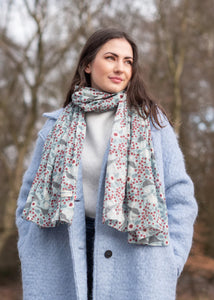 Susie Faulks Rowan bird cotton scarf (FAULKS)