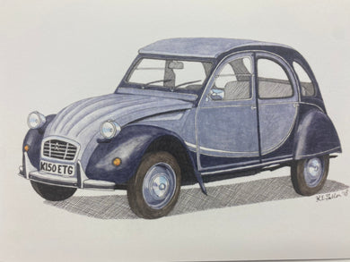 Broody Designs Citroen 2CV Charleston greetings card (Broody)