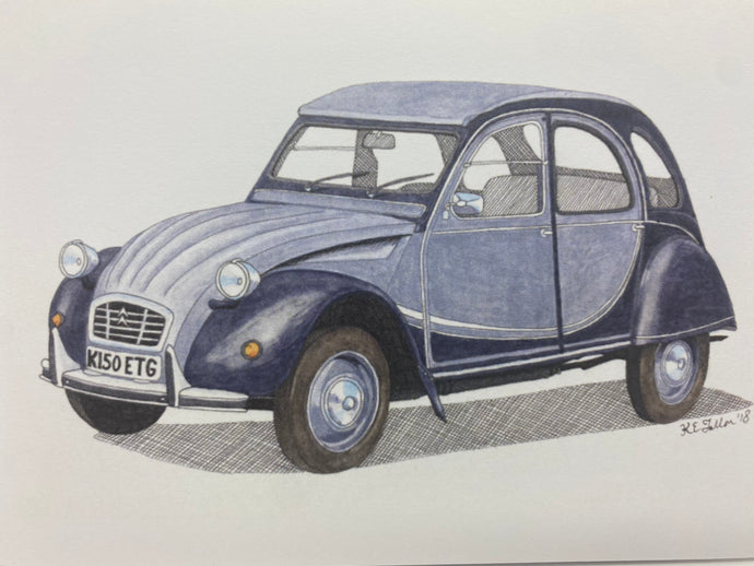 Broody Designs Citroen 2CV Charleston greetings card (Broody)