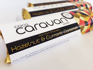 Coco Caravan Hazelnut and Current chocolate bar 75g