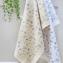 Load image into Gallery viewer, Charlotte Macey Printed cotton tea towel &quot;Blue Cow Parsley&quot; (CMT8a)