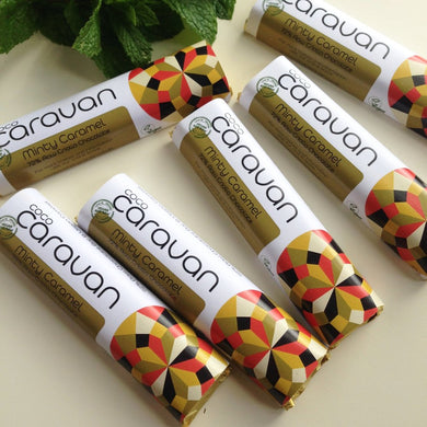 Coco Caravan vegan chocolate minty caramel bar 45g