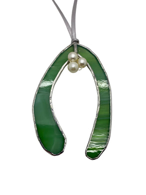 Liz Browning Glass Creations Mistletoe stained glass hanging