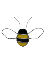 Load image into Gallery viewer, Liz Browning Glass Creations Bee stained glass hanging