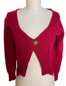 Nimpy Clothing Upcycled 100% cashmere bright Cherry cardigan small (Nimpy)