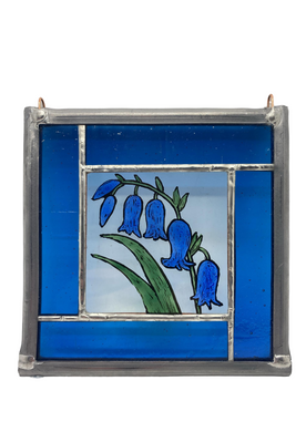 Liz Dart Stained Glass bluebell panel
