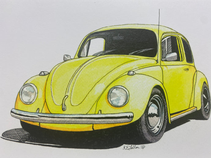 Broody Designs VW Beetle greetings card (Broody)