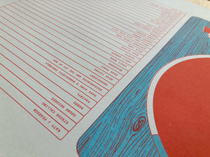 A3 — 2 colour Risograph 'Record Deck' print — Limited Edition 100 Run