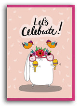 Load image into Gallery viewer, Forever Funny &quot;Let’s celebrate!&quot; greetings card (Anastassia)