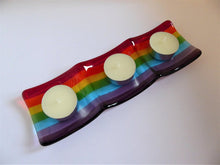 Load image into Gallery viewer, Eva Glass Design Rainbow fused glass tea light holder (EGD