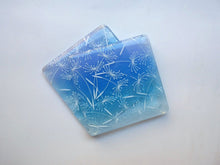 Load image into Gallery viewer, Eva Glass Design Blue and white dandelion clocks fused glass coaster (EGD  CCB)