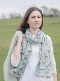 Load image into Gallery viewer, Susie Faulks Wild hare blue cotton scarf (FAULKS)