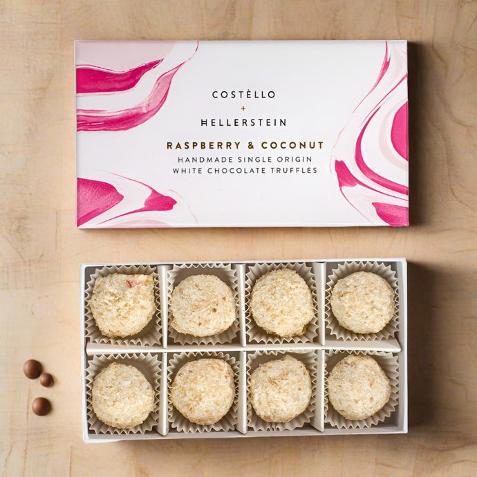 Costello and Hellerstein raspberry and coconut truffles