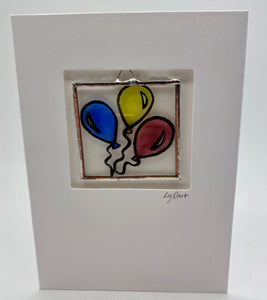Liz Dart Stained Glass ballon greetings card Stroud