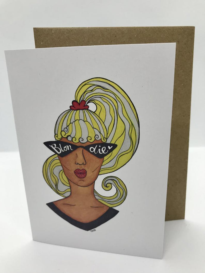 Blonde greetings card (Lemon)