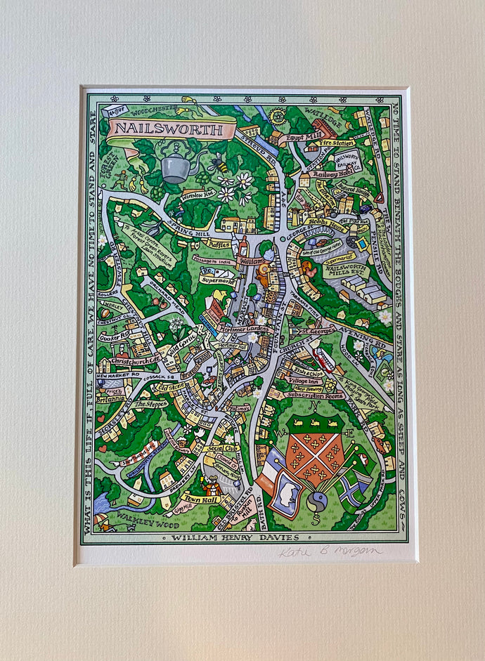 Katie B Morgan “Nailsworth map” A4  print with mount (Morgan)