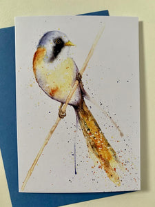 Amy Primarolo Art “Bearded Tit” greetings card (Amy)