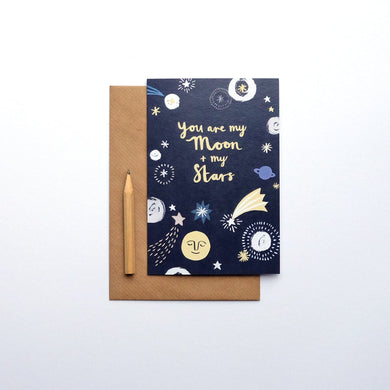 Stephanie Cole Design “You are my moon and my stars” greetings card (STECO)