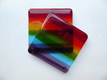 Load image into Gallery viewer, EvaGlass Design Rainbow  fused glass coaster (EGD  CRB)