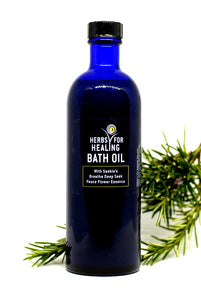 Herbs for Healing Bath oil with Saskia's breathe deep seek peace flower essence 100ml