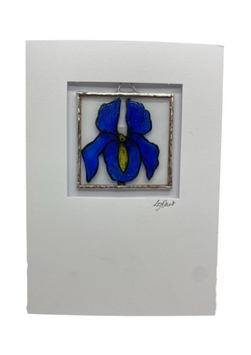 Liz Dart Stained Glass Iris stained glass greetings card