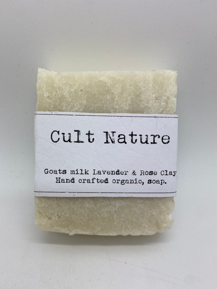 Goat milk, lavender and rose clay hand crafted organic soap (Cult)