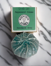 Load image into Gallery viewer, &quot;Mermaid in Stroud&quot; “smells like peppermint creams” handmade soap 75g
